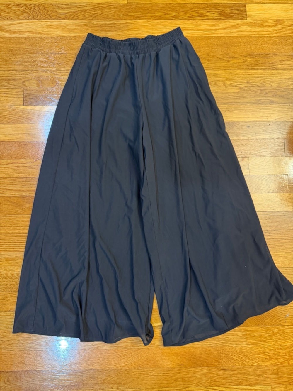 Halara High Waisted Pocket Mesh Overlay Wide Leg Casual Pants Black - Size XS